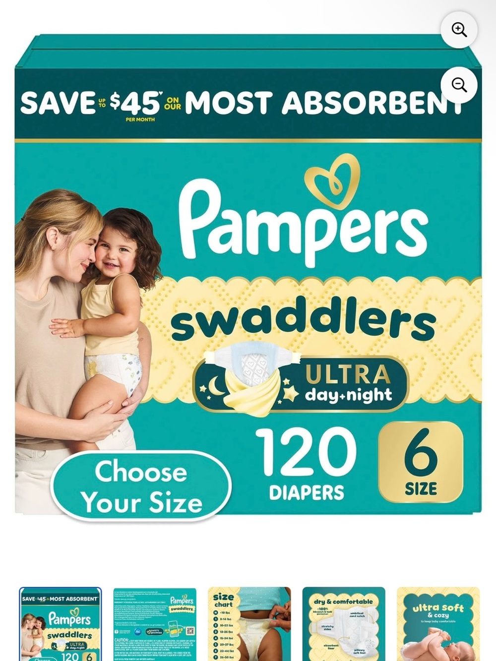 Pampers Swaddlers Ultra Day+Night Diapers Size 6 - Teal

(2 AVAILABLE)